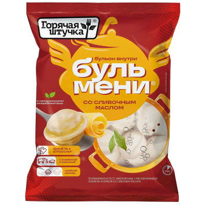 Изображение товара Пельмени Горячая Штучка Бульмени со сливочным маслом, 400г