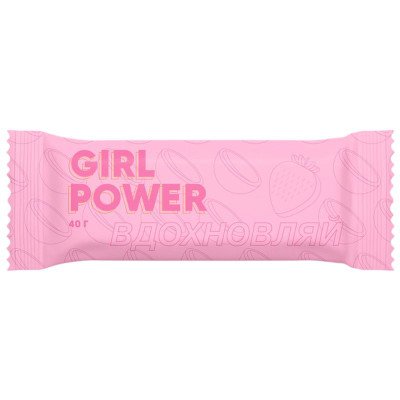 Изображение товара Батончик Girl Power Кокос-клубника в белой глазури, 40г