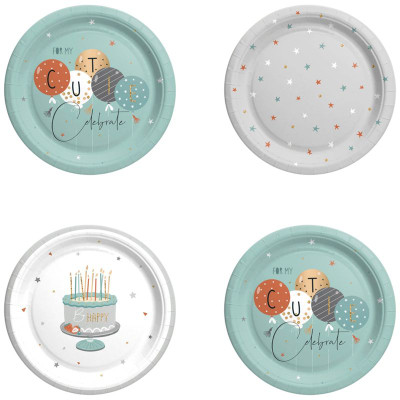 Изображение товара Тарелки бумажные 18см в ассортименте, 6шт