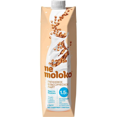 Изображение товара Напиток гречневый Nemoloko классический лайт 1.5%, 1л