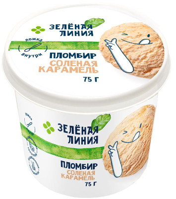 Изображение товара Мороженое пломбир солёная карамель 15% Зелёная Линия, 75г