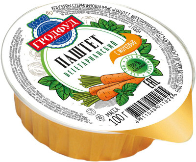 Изображение товара Паштет Гродфуд Вегетарианский с морковью, 100г