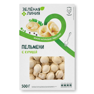 Изображение товара Пельмени с курицей Зелёная Линия, 500г
