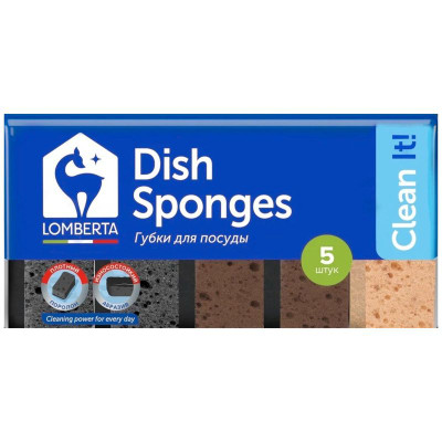 Изображение товара Губки Lomberta для мытья посуды, 5шт
