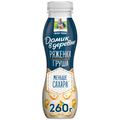 Изображение товара Ряженка с грушей Домик в деревне 2.1%, 260г