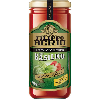 Изображение товара Соус Filippo Berio Basilico томатный, 340г