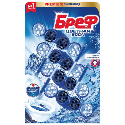 Изображение товара Средство Бреф Цветная Вода чистящее для унитаза, 4х50г