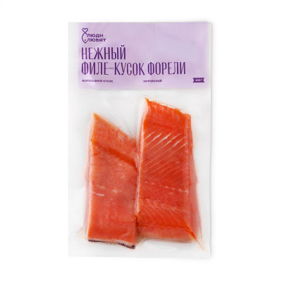 Изображение товара Форель Люди Любят радужная филе-кусок с кожей замороженная, 400г