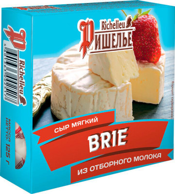 Изображение товара Сыр мягкий Ришелье Бри с белой плесенью 45%, 125г