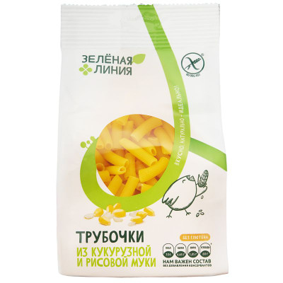 Изображение товара Трубочки из рисовой и кукурузной муки Зелёная Линия, 250г