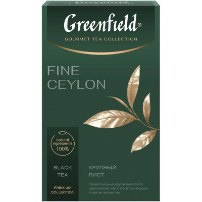 Изображение товара Чай Greenfield Fine Ceylon байховый крупнолистовой чёрный, 90г
