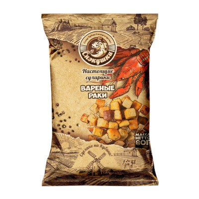 Изображение товара Сухарики Снэкушки из пшеничной муки со вкусом варёных раков, 80г