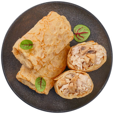 Изображение товара Блинчики с курицей и грибами в сливочном соусе Перекрёсток Select, 160г