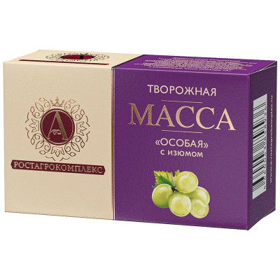 Изображение товара Масса А.Ростагрокомплекс Особая творожная с изюмом 23%, 100г