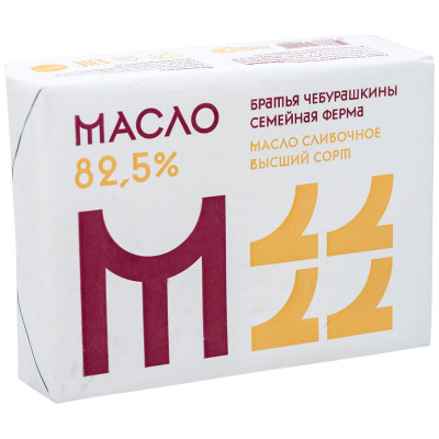 Изображение товара Масло сладкосливочное Братья Чебурашкины Традиционное несолёное 82.5%, 200г