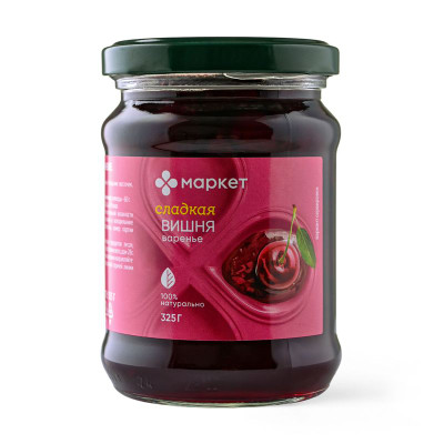 Изображение товара Варенье вишневое стерилизованное Маркет Перекрёсток, 325г