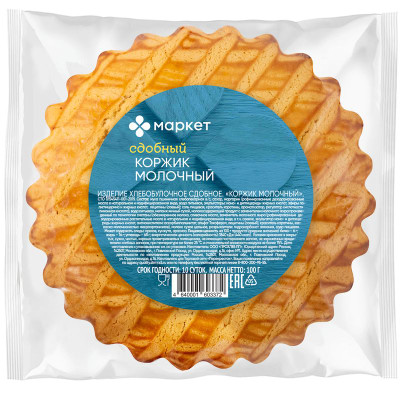 Изображение товара Коржик Молочный сдобный Маркет, 100г