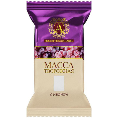 Изображение товара Масса А.Ростагрокомплекс творожная с изюмом 20%, 180г