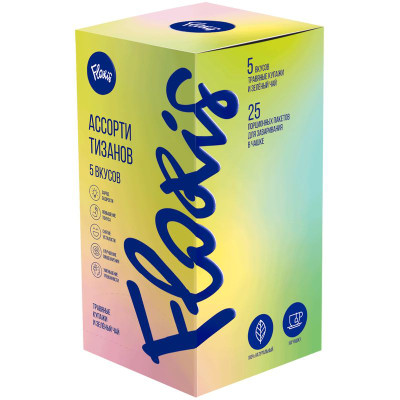 Изображение товара Ассорти тизанов Floris 5 вкусов травяные купажи и зеленый чай, 50г