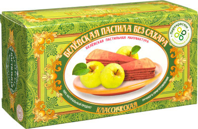 Изображение товара Пастила Белевская Пастильная Мануфактура без сахара классическая, 100г