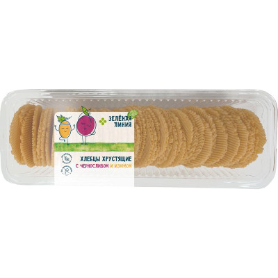 Изображение товара Хлебцы хрустящие с черносливом и изюмом на фруктозе Зелёная Линия, 70г