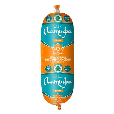 Изображение товара Колбаса Латифа Мусульманская из мяса кур с говядиной варёная, 400г