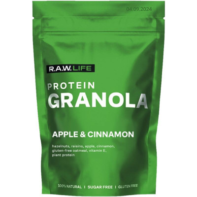 Изображение товара Кранч гранола R.A.W.Life Яблоко-корица с протеином, 220г