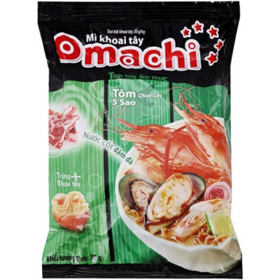 Изображение товара Лапша Omachi со вкусом креветок острая быстрого приготовления, 79г