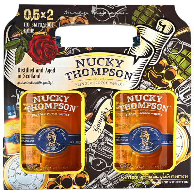 Изображение товара Виски Nucky Thompson 3-летний купажированный 40% в подарочной упаковке, 2х500мл