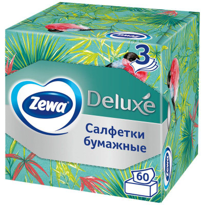 Изображение товара Салфетки бумажные Zewa Deluxe Aroma Collection косметические 3 слоя, 60шт