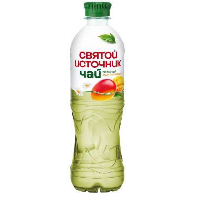 Изображение товара Холодный чай Святой Источник со вкусом манго и ромашки зелёный, 500мл