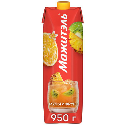 Изображение товара Коктейль Мажитэль сывороточно-молочный с соком Мультифрукт, 950г