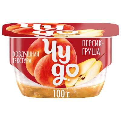 Изображение товара Творожок двухслойный Чудо Персик-груша 4.2%, 100г