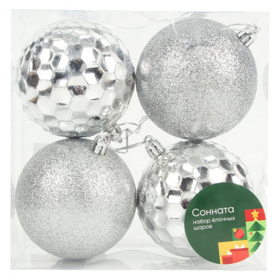 Изображение товара Набор шаров Сонната ёлочных 8см Маркет, 4шт