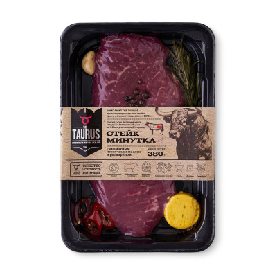 Изображение товара Стейк Taurus Минутка с ароматным чесночным маслом и розмарином, 380г