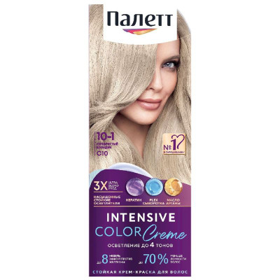 Изображение товара Стойкая крем-краска для волос Палетт 10-1 защита от вымывания цвета, 110мл