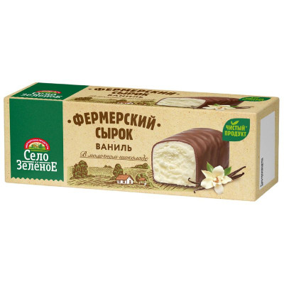Сырок творожный Село Зелёное с ванилью в молочном шоколаде 20%, 45г