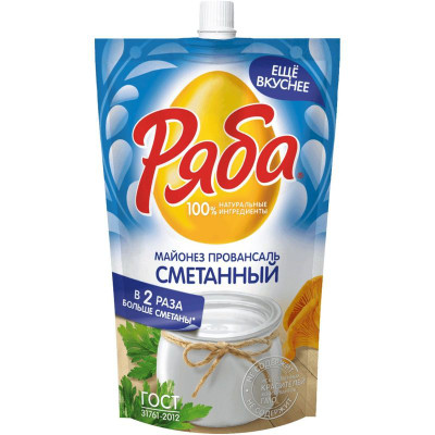 Изображение товара Майонез Ряба Сметанный Провансаль 50.5%, 330г