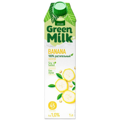 Изображение товара Напиток Green Milk Банан соевый, 1л