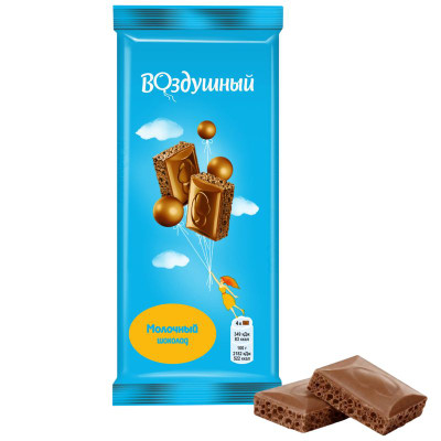 Изображение товара Шоколад Воздушный молочный пористый, 80г