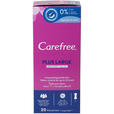 Изображение товара Прокладки Carefree Plus Large Fresh женские ежедневные с ароматом свежести, 20шт