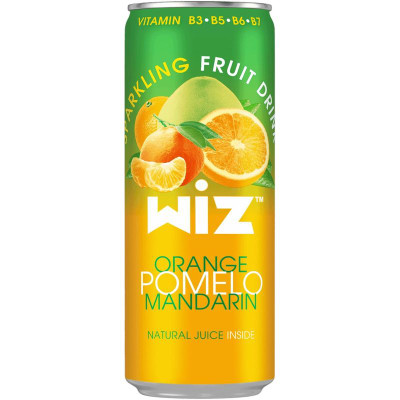 Изображение товара Напиток газированный Wiz Апельсин, Помело, Мандарин сокосодержащий 330мл