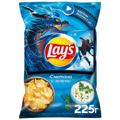 Изображение товара Чипсы Lay's Сметана-Зелень, 225г