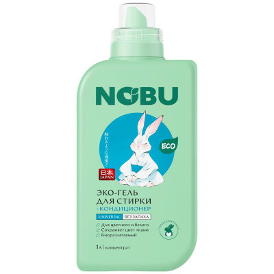 Изображение товара Гель для стирки Nobu Universal с кондиционером 2в1 экологичный, 1л