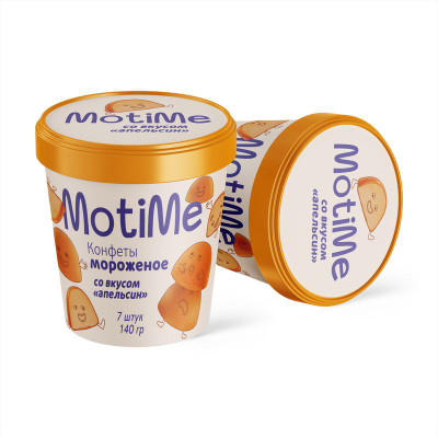 Изображение товара Мороженое Motime апельсин пломбир в глазури 15%, 140г