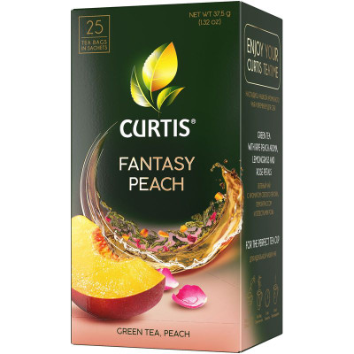 Изображение товара Чай Curtis Fantasy Peach зеленый с добавками, 25x1.5г