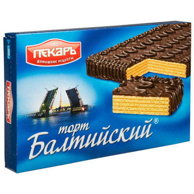 Изображение товара Торт Пекарь Балтийский вафельный, 320г