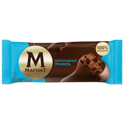 Изображение товара Эскимо Магнат Шоколадный трюфель сливочное с наполнителем-бисквитами в шоколаде 8%, 72г