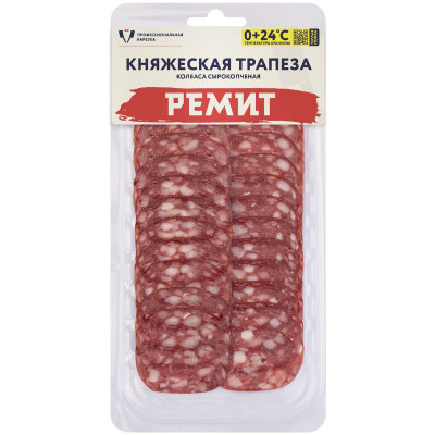 Изображение товара Колбаса Ремит сырокопчёная Княжеская Трапеза куриная в нарезке, 70г