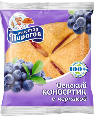 Изображение товара Конвертик Мастер Пироговъ Венский с черникой, 70г